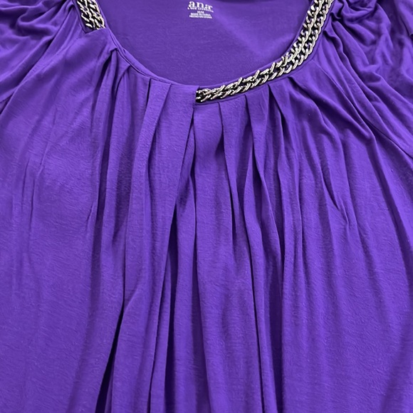 Ana a New Approach Purple Tunic top with Chain embellishment M - Picture 12 of 13